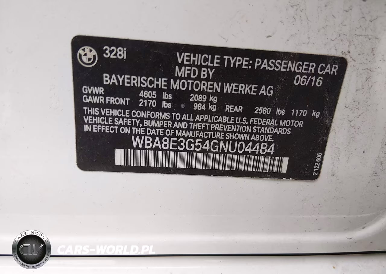 2016 BMW 328I xDrive VIN:WBA8E3G54GNU04484 - 9