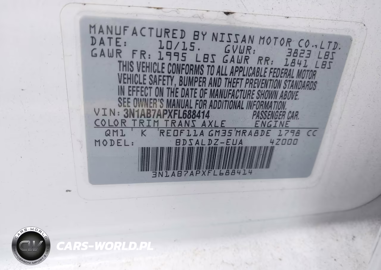 2015 Nissan Sentra Sv VIN:3N1AB7APXFL688414 - 9