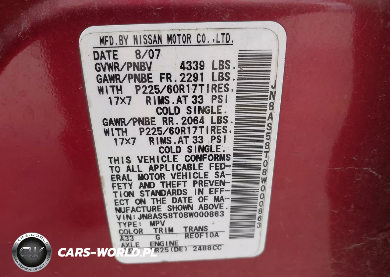 2008 Nissan Rogue Sl VIN:JN8AS58T08W000863 - 9