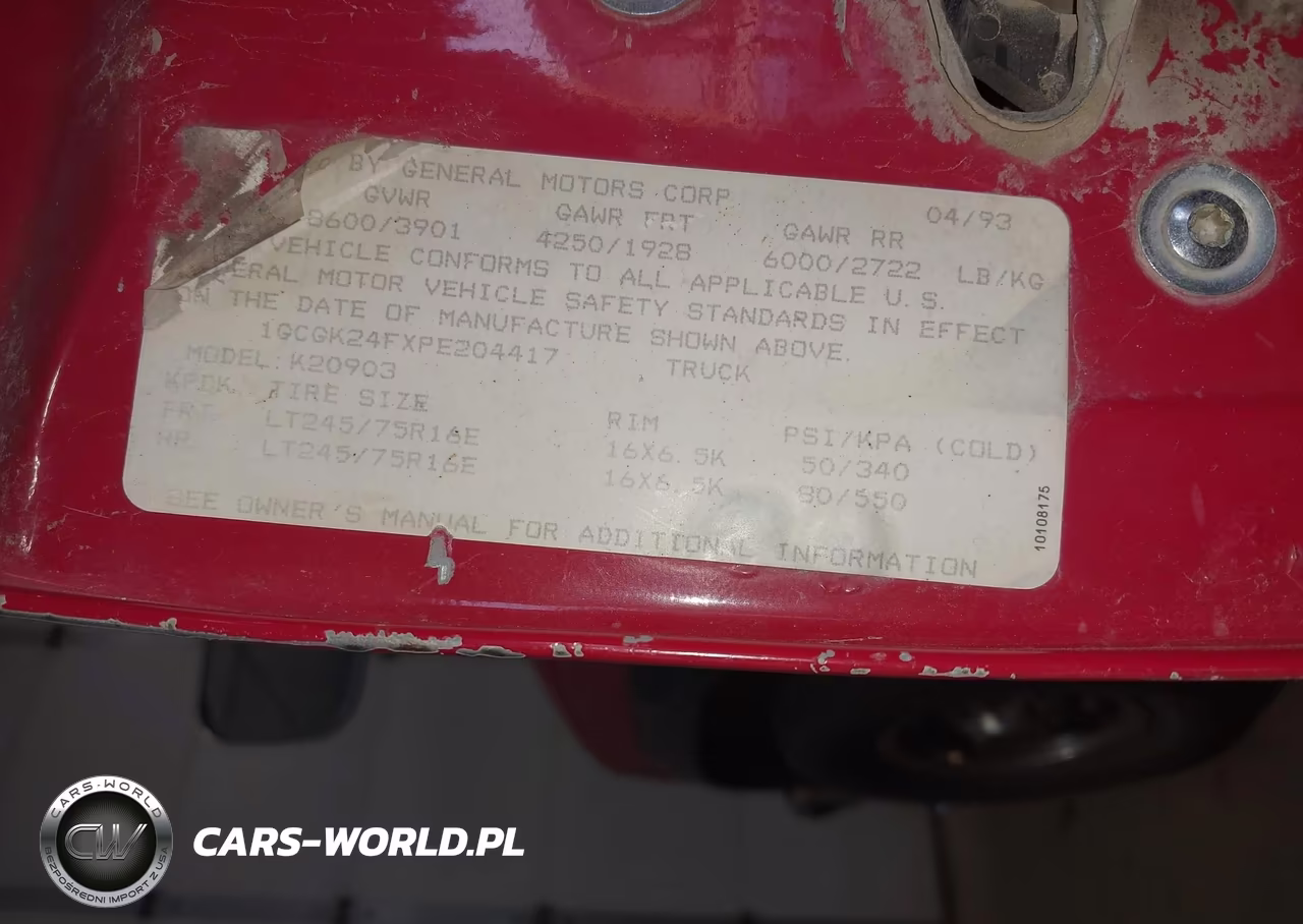 1993 Chevrolet Gmt-400 K2500 VIN:1GCGK24FXPE204417 - 9