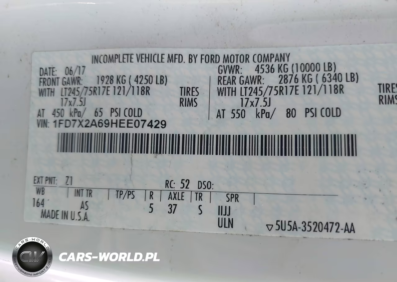 2017 Ford F-250 Xl VIN:1FD7X2A69HEE07429 - 9