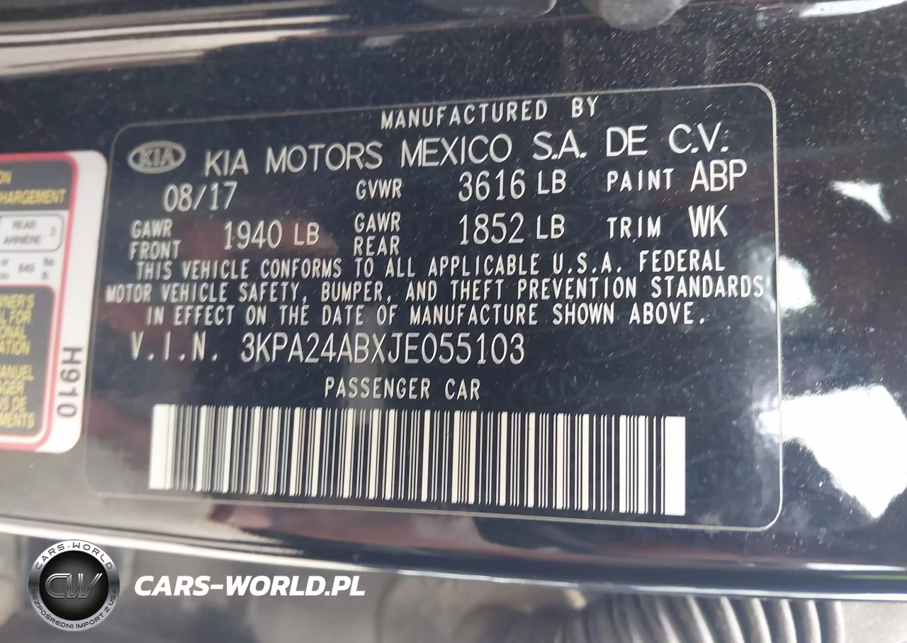 2018 Kia Rio Lx VIN:3KPA24ABXJE055103 - 9