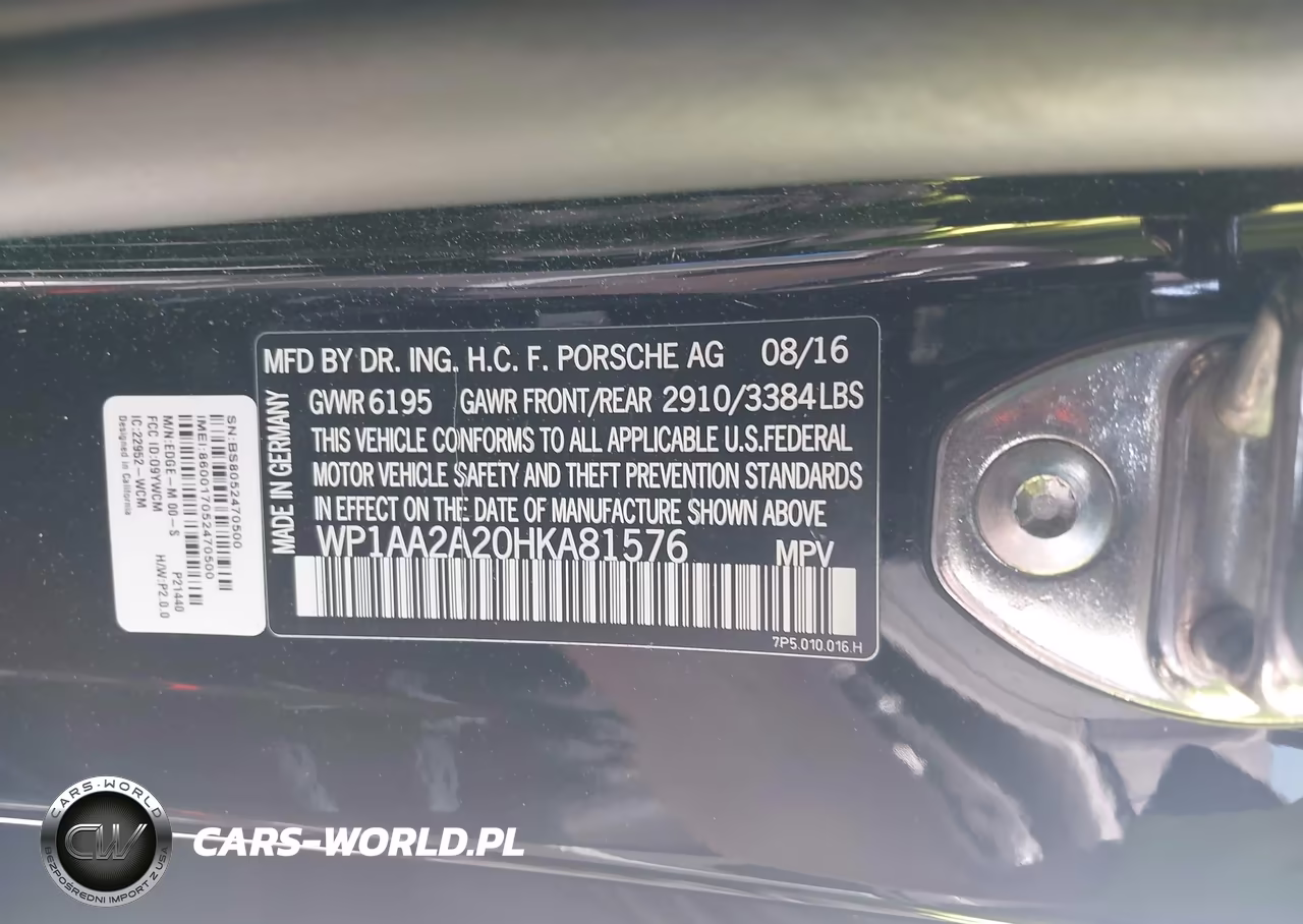 2017 Porsche Cayenne Platinum Edition VIN:WP1AA2A20HKA81576 - 9
