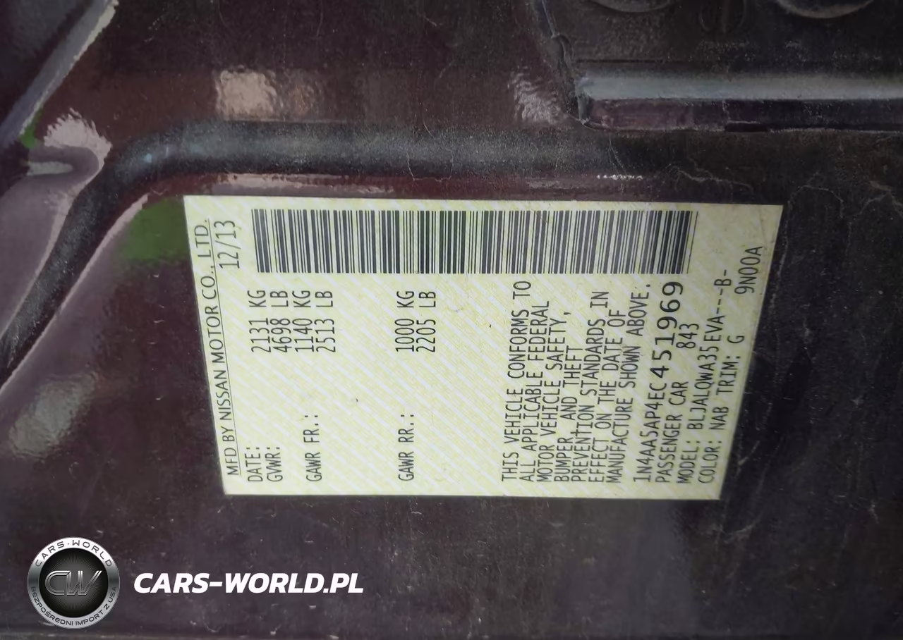 2014 Nissan Maxima 3.5 S-3.5 Sv VIN:1N4AA5AP4EC451969 - 9