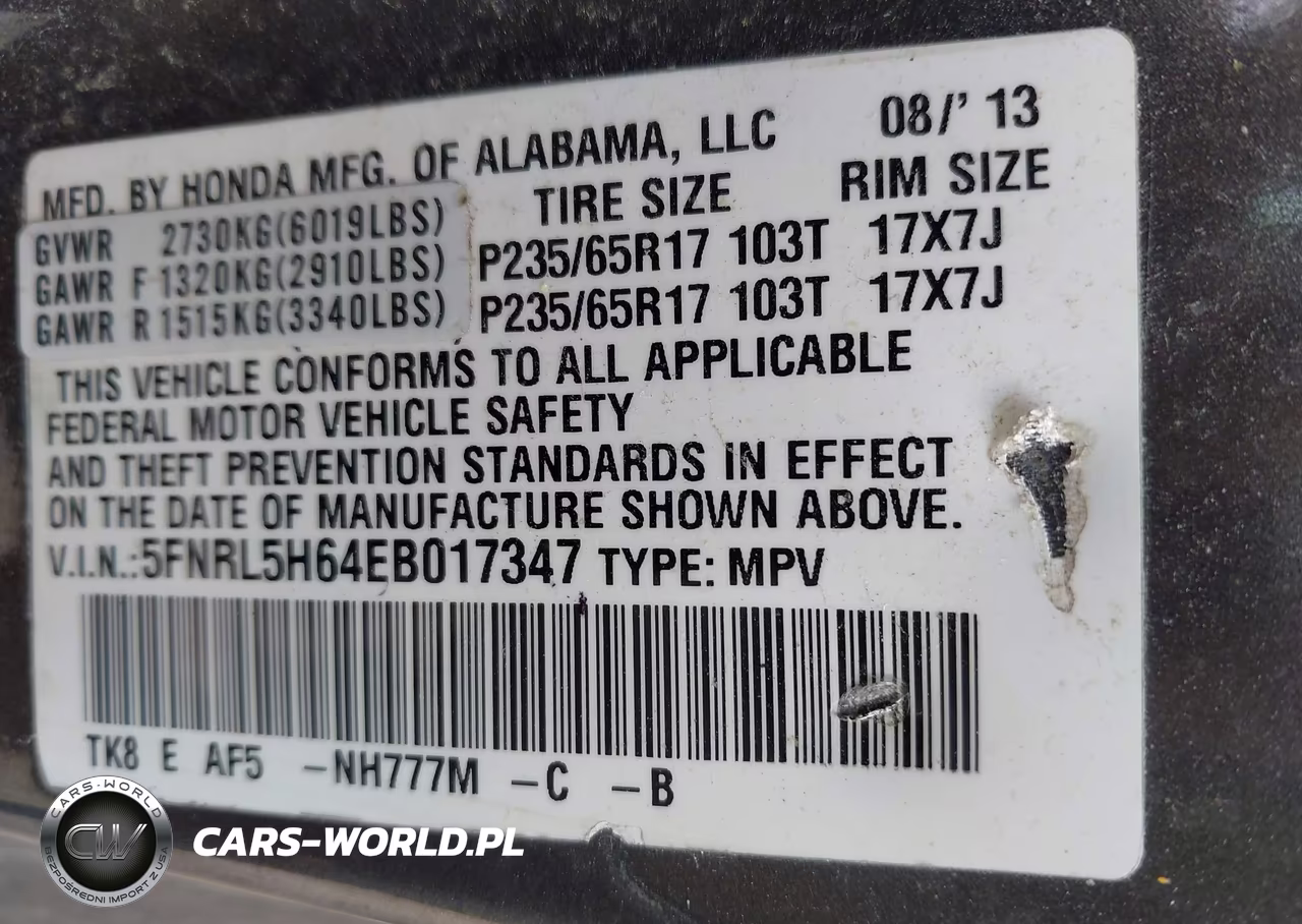 2014 Honda Odyssey Ex-L VIN:5FNRL5H64EB017347 - 9