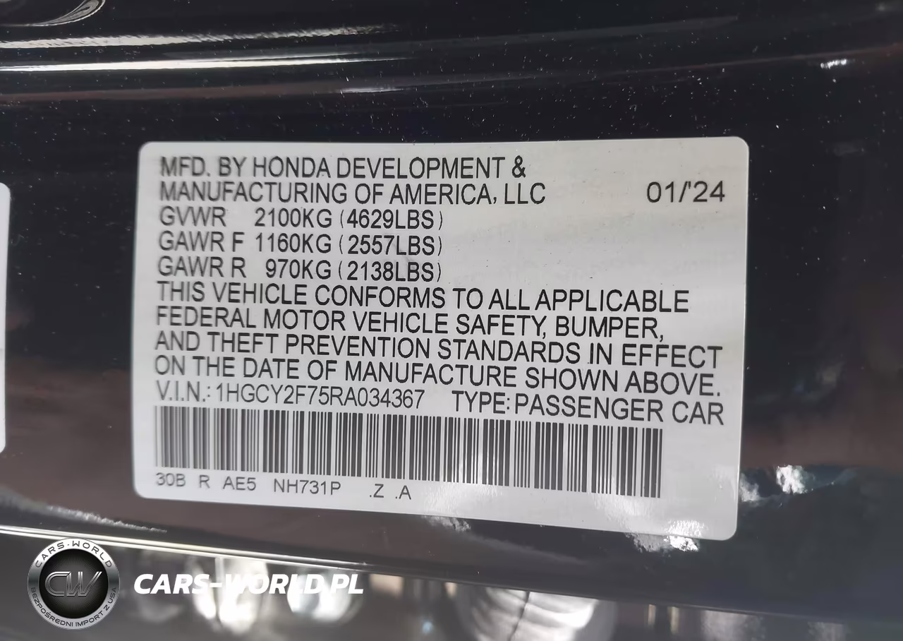 2024 Honda Accord Hybrid Sport-L VIN:1HGCY2F75RA034367 - 9