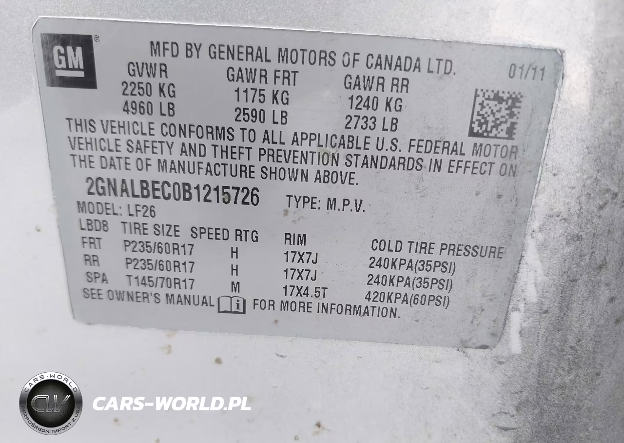 2011 Chevrolet Equinox Ls VIN:2GNALBEC0B1215726 - 9