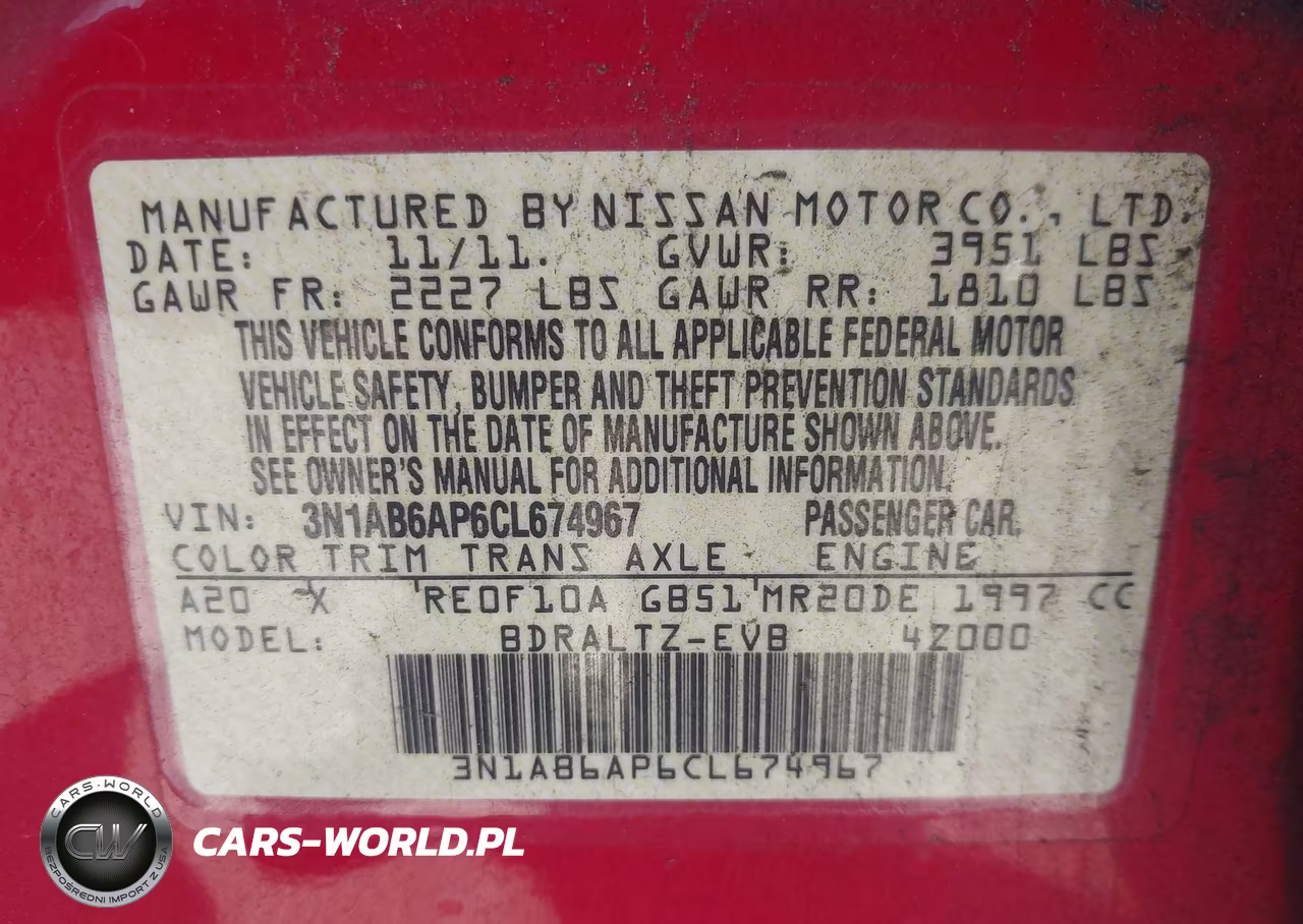2012 Nissan Sentra 2.0 Sr VIN:3N1AB6AP6CL674967 - 9