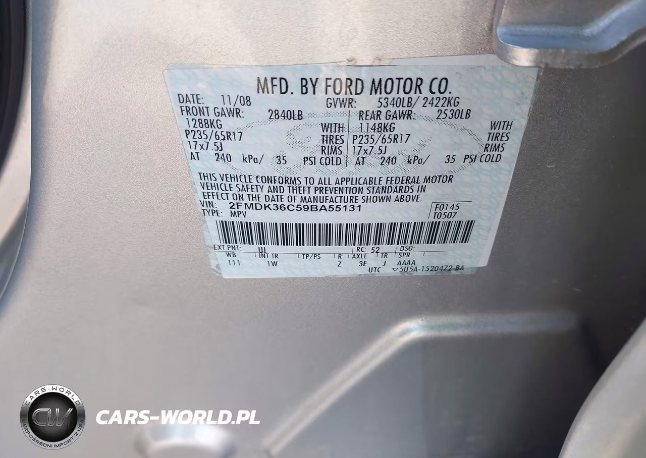 2009 Ford Edge Se VIN:2FMDK36C59BA55131 - 9
