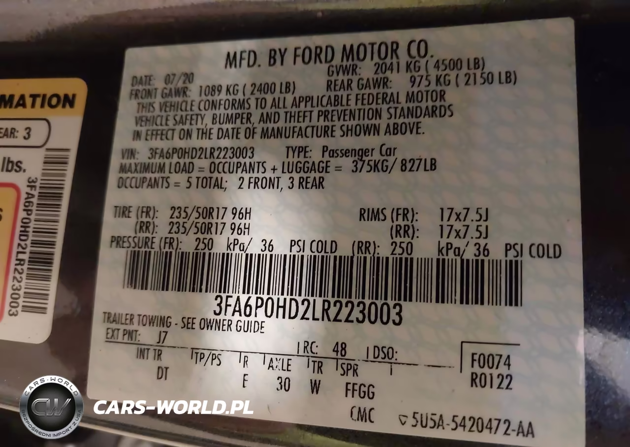 2020 Ford Fusion Se VIN:3FA6P0HD2LR223003 - 9
