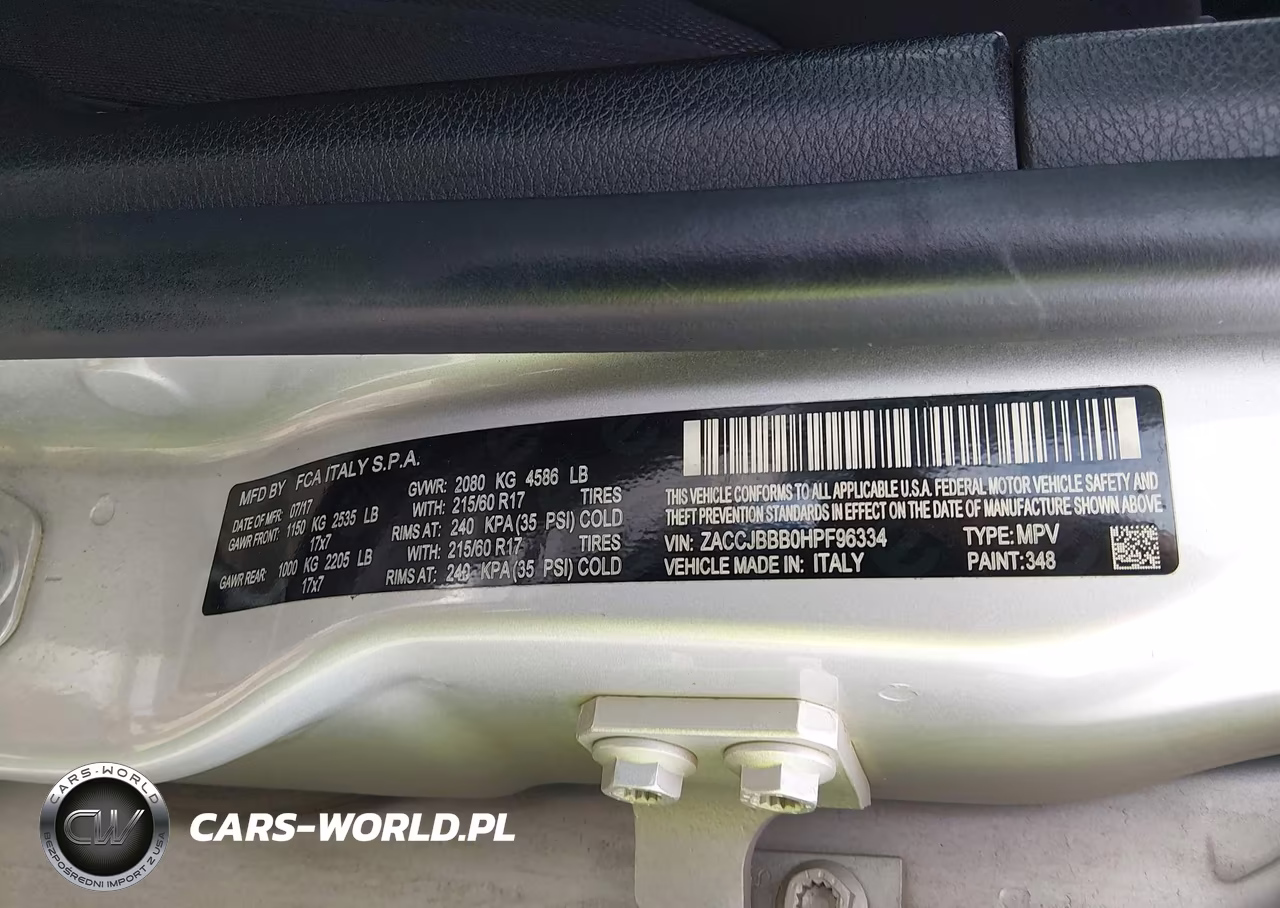 2017 Jeep Renegade Latitude 4X4 VIN:ZACCJBBB0HPF96334 - 9