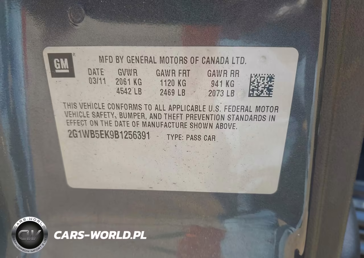 2011 Chevrolet Impala Lt VIN:2G1WB5EK9B1256391 - 9