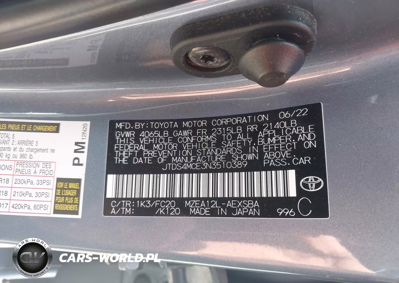 2022 Toyota Corolla Se VIN:JTDS4MCE3N3510389 - 9