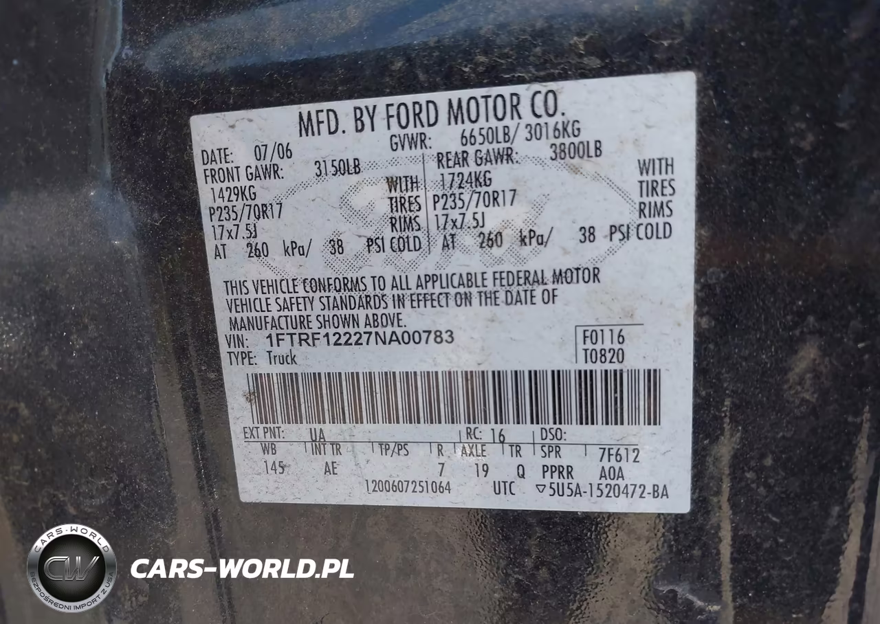 2007 Ford F-150 Stx-Xl-Xlt VIN:1FTRF12227NA00783 - 9