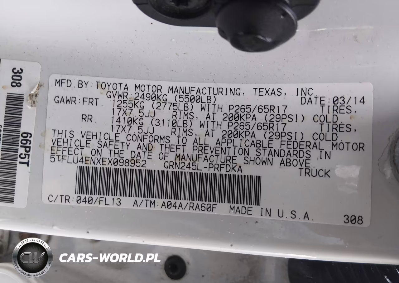 2014 Toyota Tacoma Base V6 VIN:5TFLU4ENXEX098952 - 9