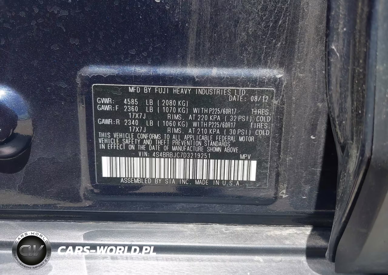 2013 Subaru Outback 2.5I Limited VIN:4S4BRBJC7D3219251 - 9