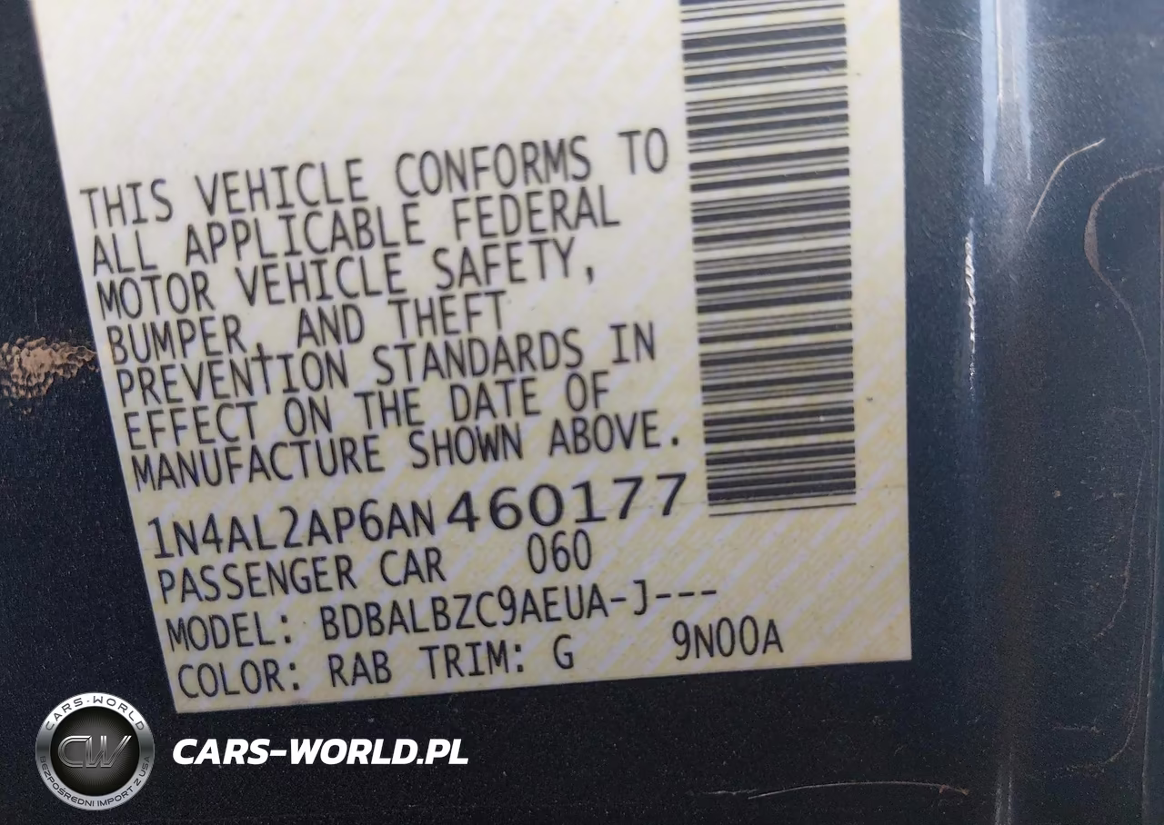 2010 Nissan Altima 2.5 S VIN:1N4AL2AP6AN460177 - 9