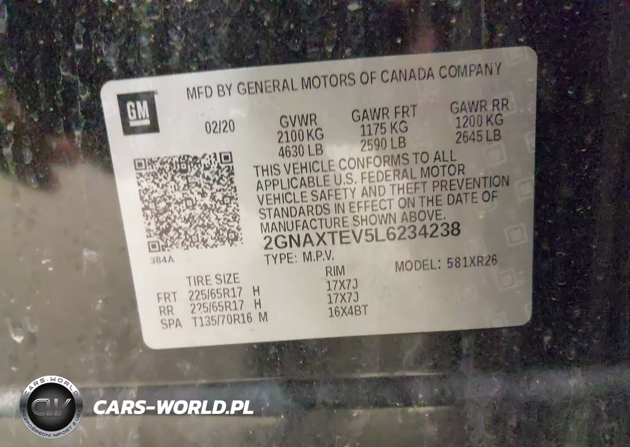 2020 Chevrolet Equinox Awd 2Fl VIN:2GNAXTEV5L6234238 - 9