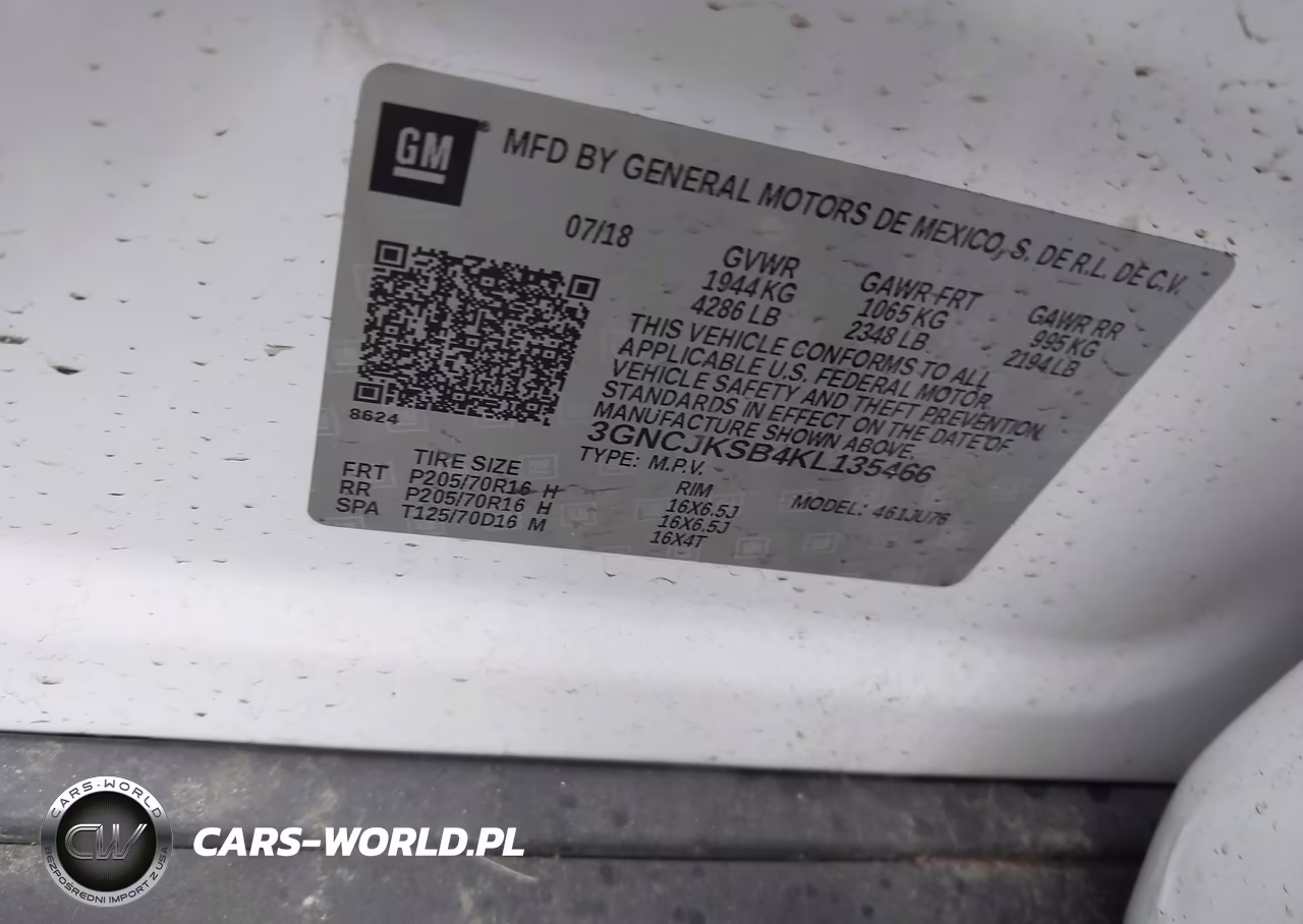 2019 Chevrolet Trax Ls VIN:3GNCJKSB4KL135466 - 9