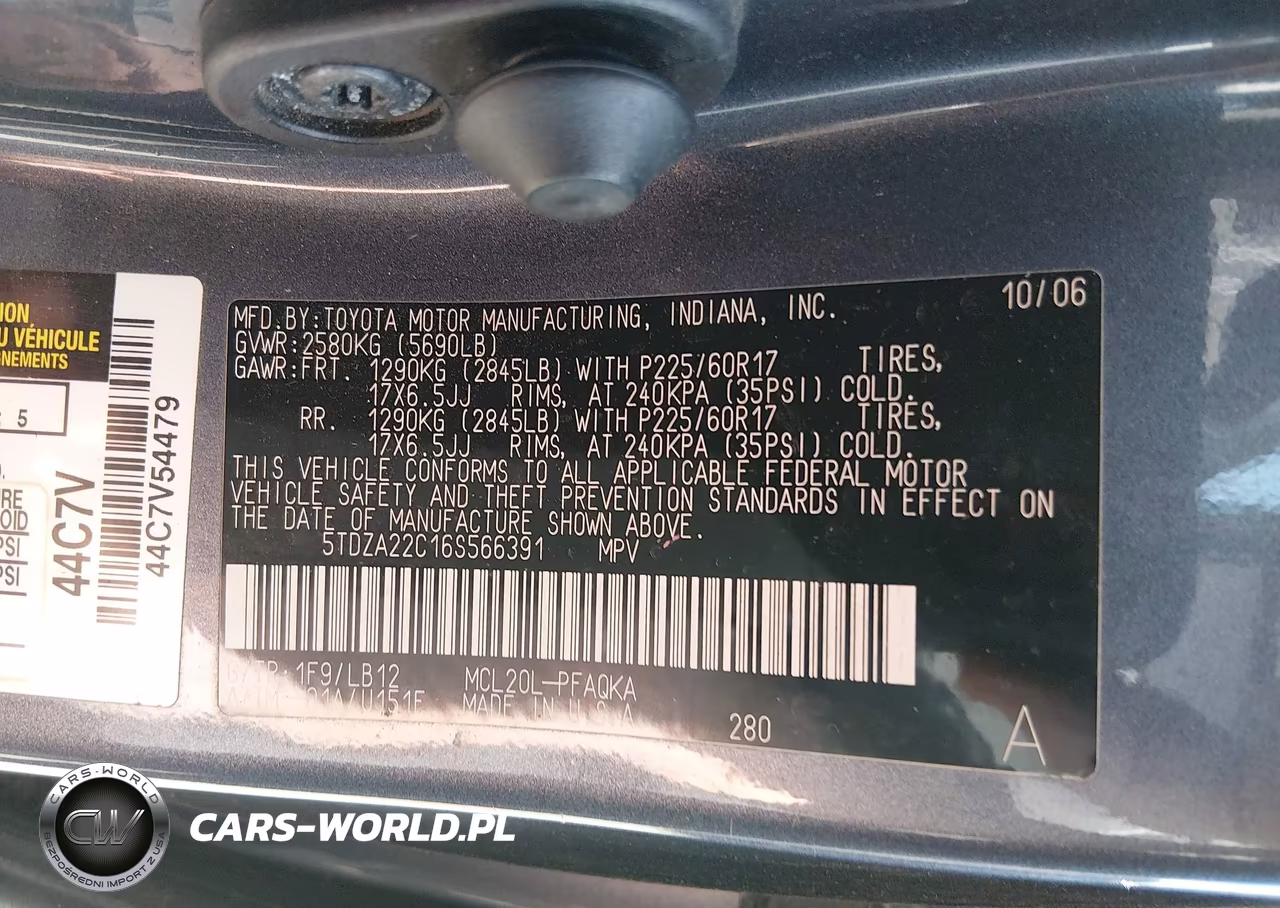 2006 Toyota Sienna Xle VIN:5TDZA22C16S566391 - 9