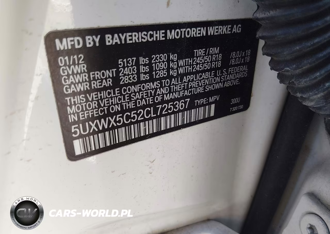 2012 BMW X3 xDrive28I VIN:5UXWX5C52CL725367 - 9