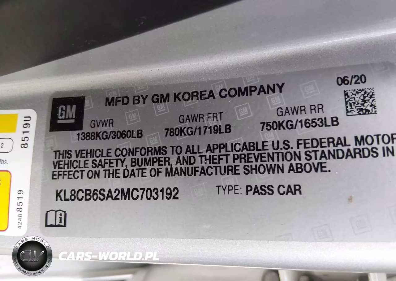2021 Chevrolet Spark Fwd Ls Automatic VIN:KL8CB6SA2MC703192 - 9