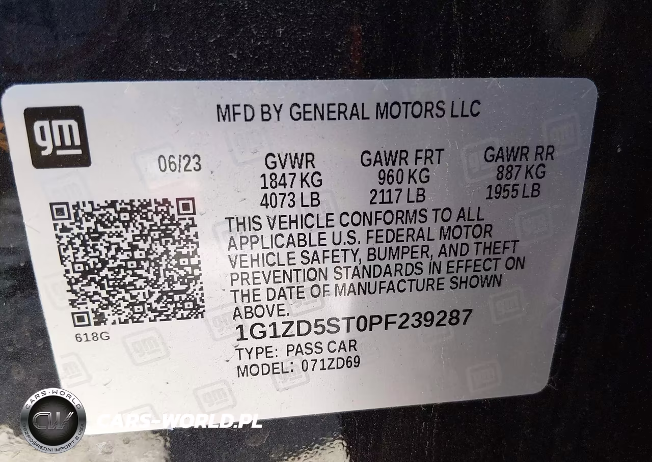 2023 Chevrolet Malibu Fwd 1Lt VIN:1G1ZD5ST0PF239287 - 9