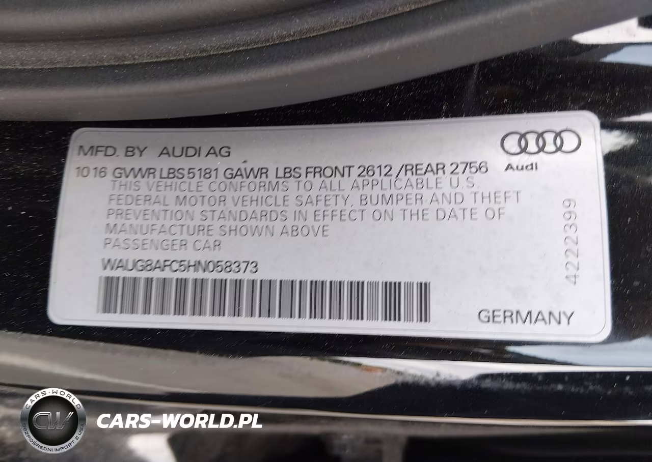 2017 Audi A6 2.0T Premium VIN:WAUG8AFC5HN058373 - 9