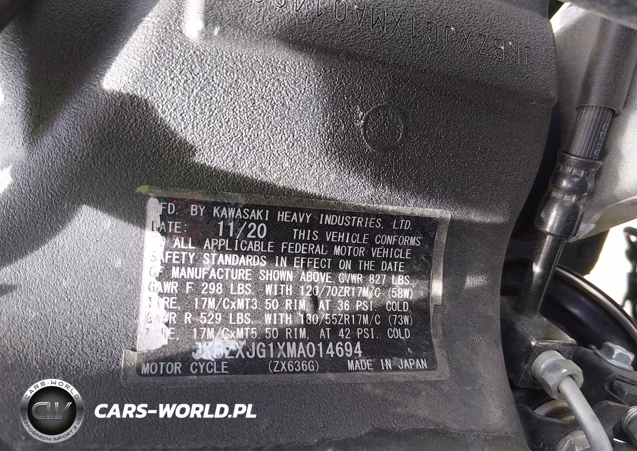 2021 Kawasaki Zx636 K VIN:JKBZXJG1XMA014694 - 10