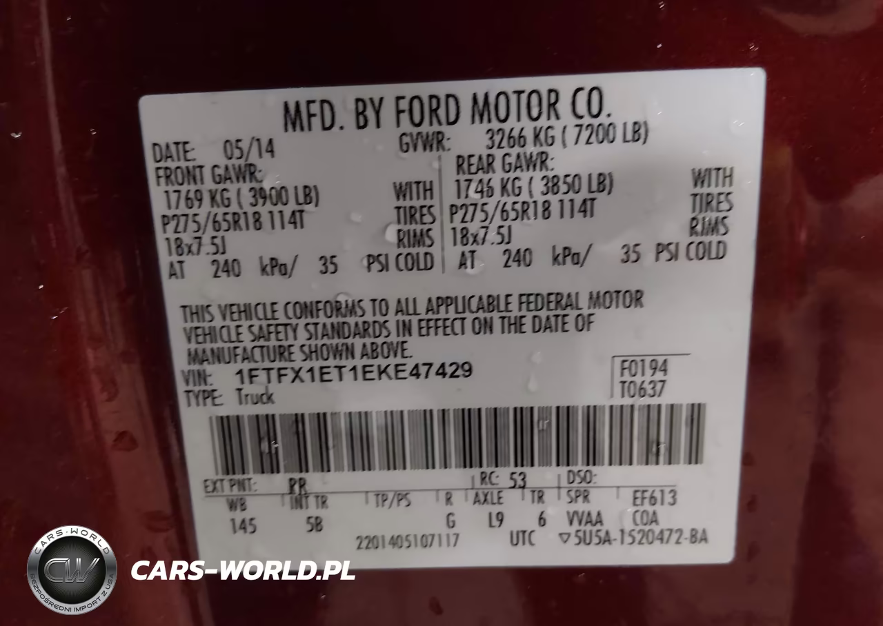 2014 Ford F-150 Fx4 VIN:1FTFX1ET1EKE47429 - 9