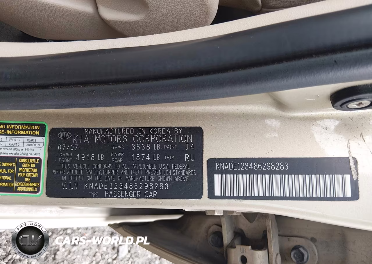 2008 Kia Rio Lx VIN:KNADE123486298283 - 9