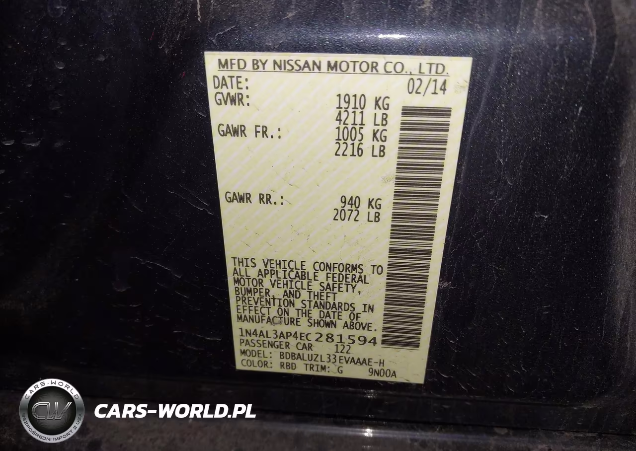 2014 Nissan Altima 2.5 Sv VIN:1N4AL3AP4EC281594 - 9