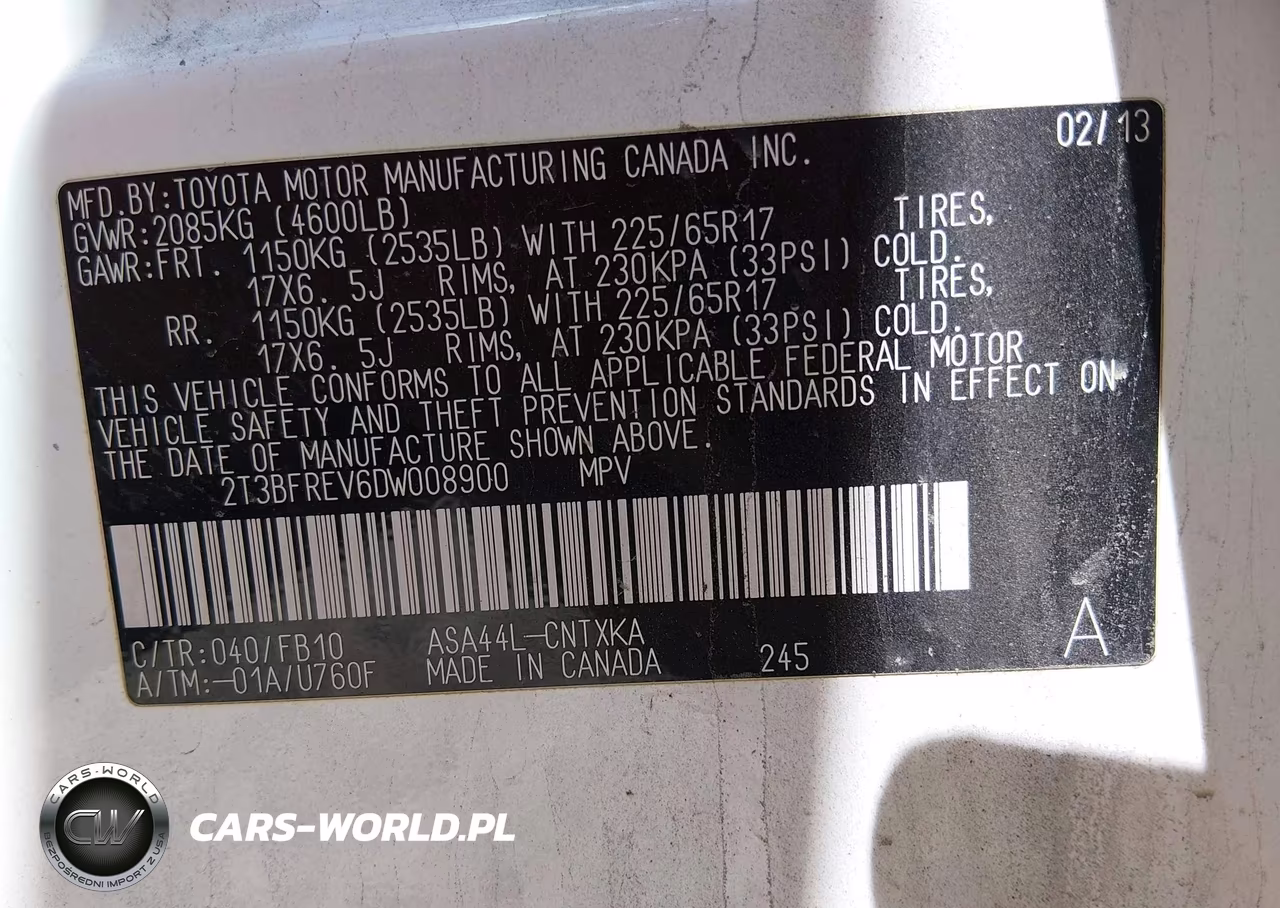 2013 Toyota Rav4 Le VIN:2T3BFREV6DW008900 - 9