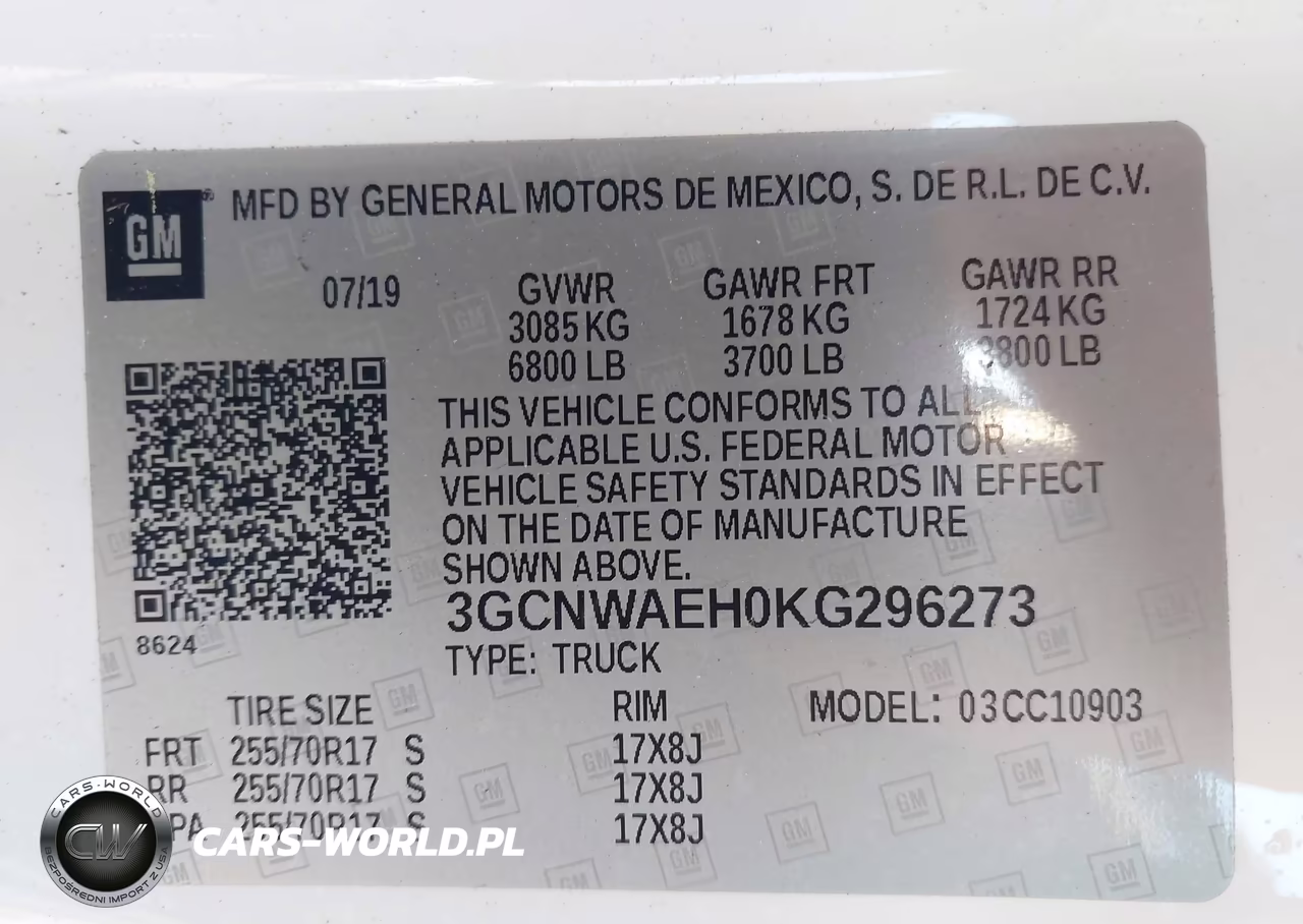 2019 Chevrolet Silverado 1500 Work Truck VIN:3GCNWAEH0KG296273 - 9