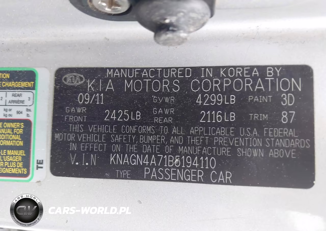2011 Kia Optima Ex VIN:KNAGN4A71B5194110 - 9
