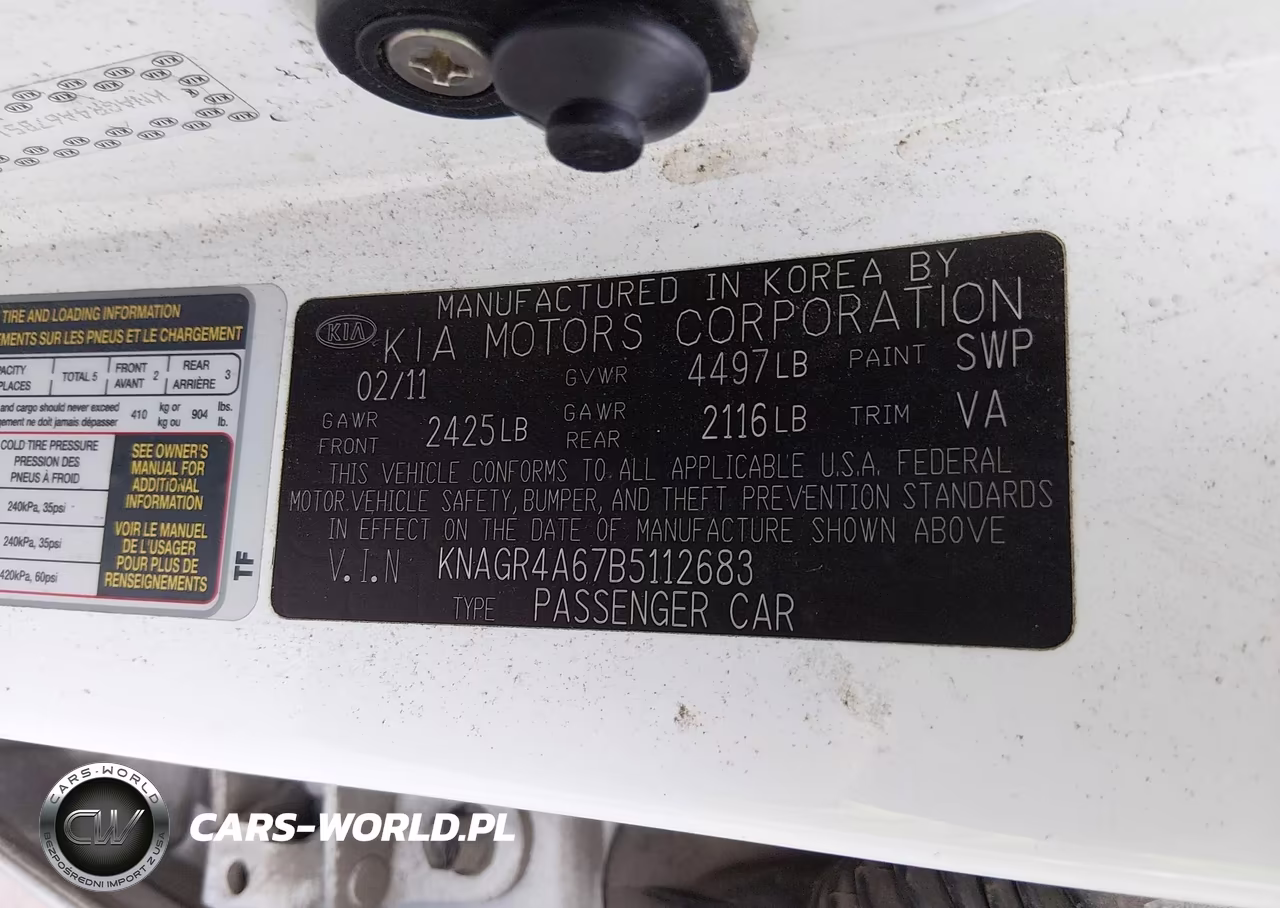 2011 Kia Optima Sx VIN:KNAGR4A67B5112683 - 9