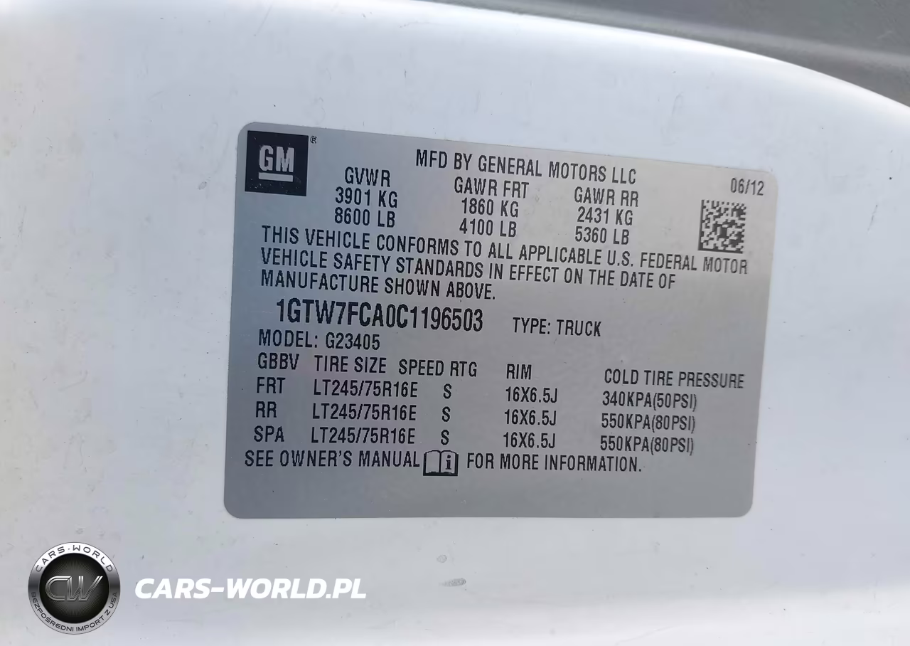2012 GMC Savana 2500 Work Van VIN:1GTW7FCA0C1196503 - 9