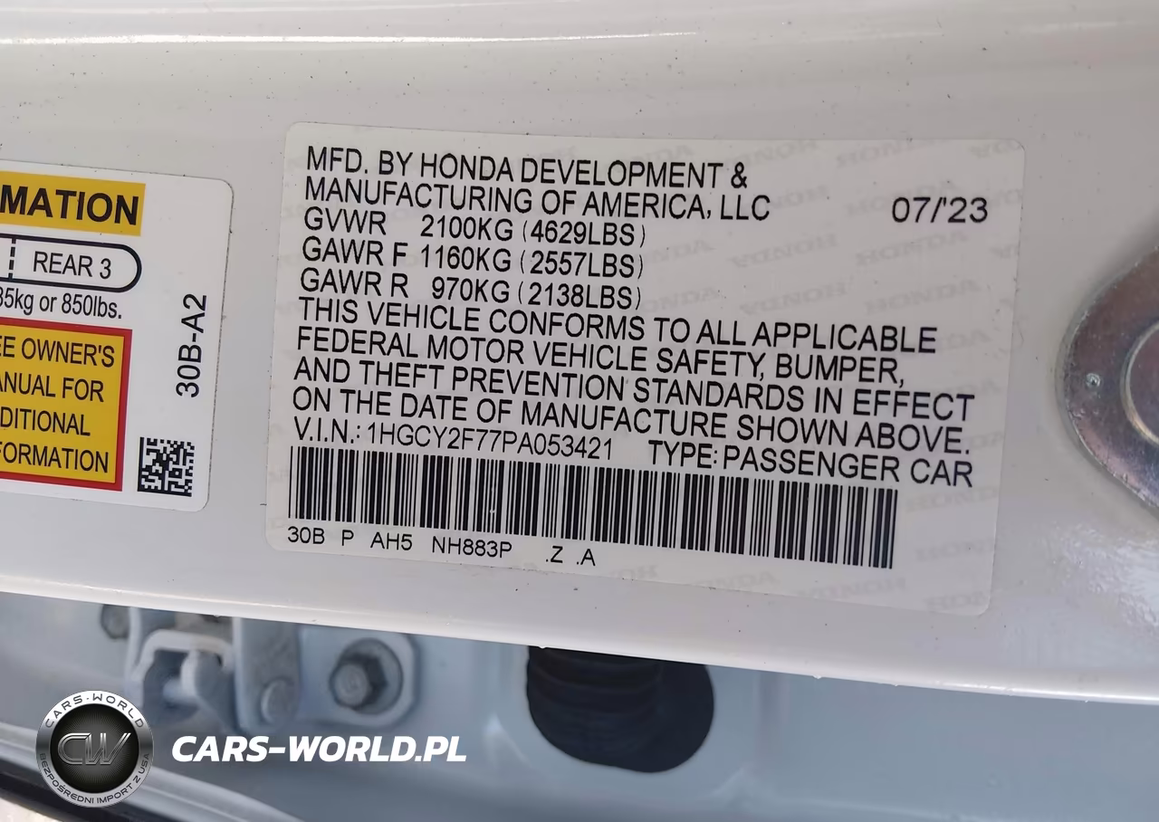 2023 Honda Accord Hybrid Sport-L VIN:1HGCY2F77PA053421 - 9