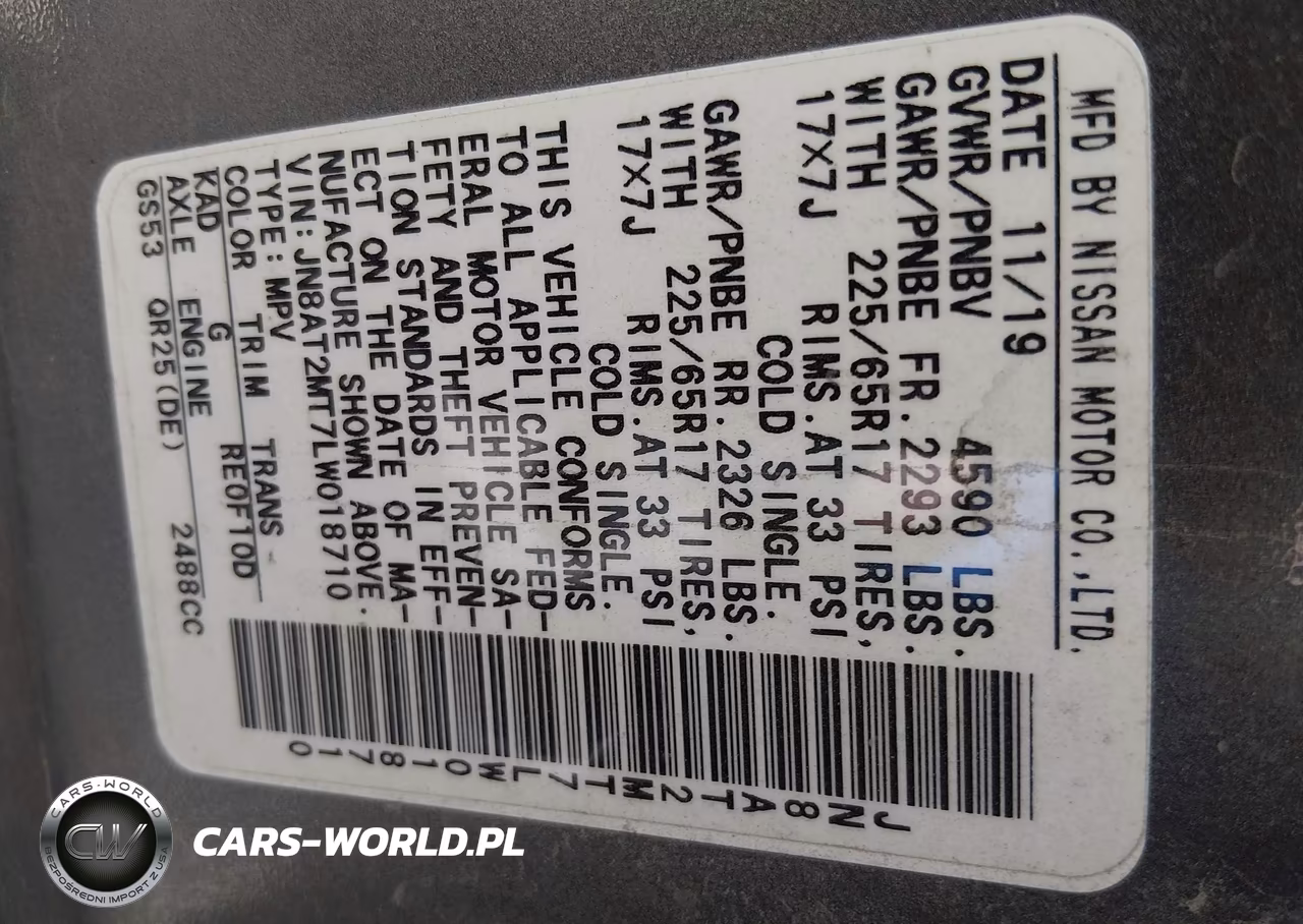 2020 Nissan Rogue S Fwd VIN:JN8AT2MT7LW018710 - 9