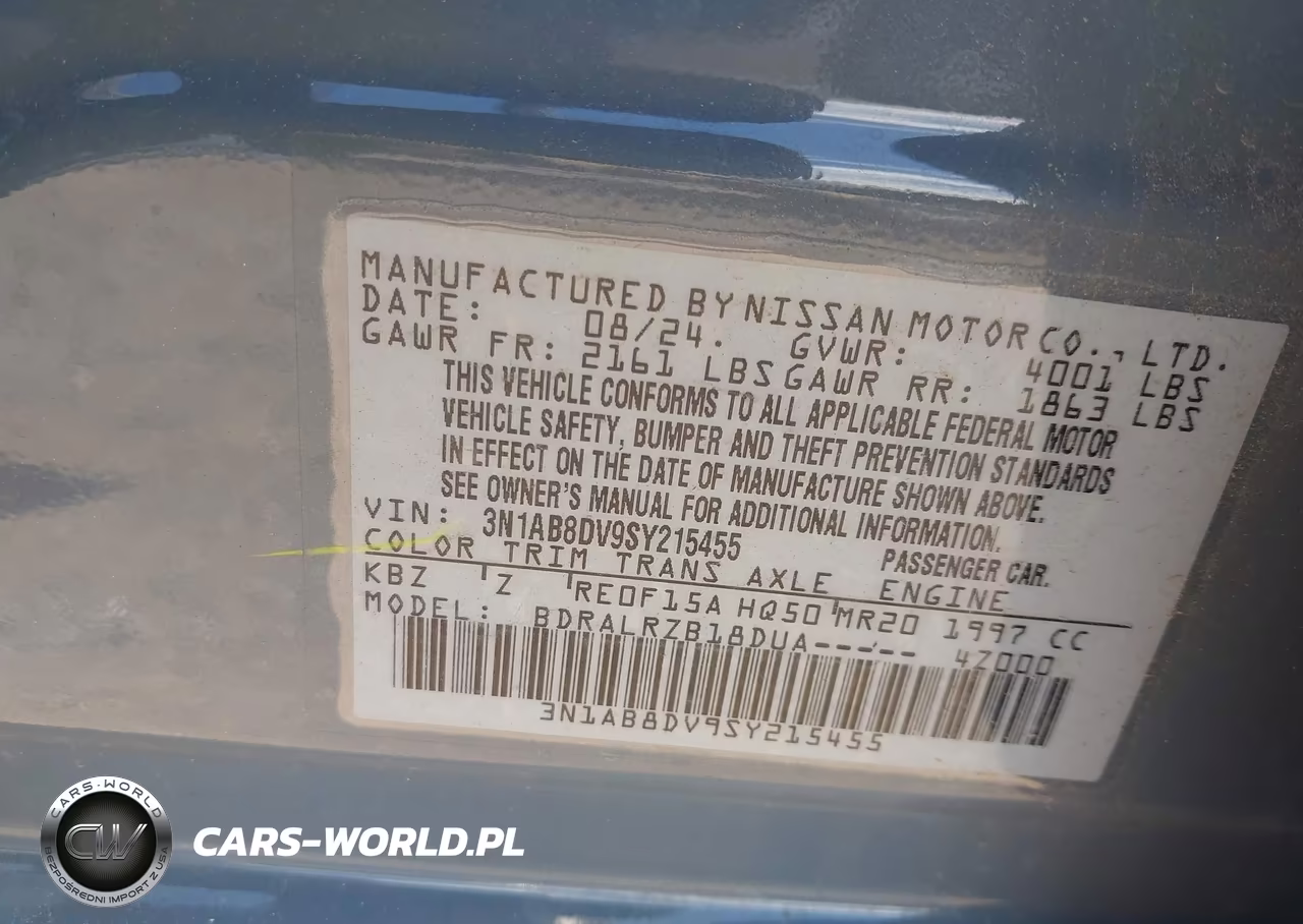 2025 Nissan Sentra Sr VIN:3N1AB8DV9SY215455 - 9