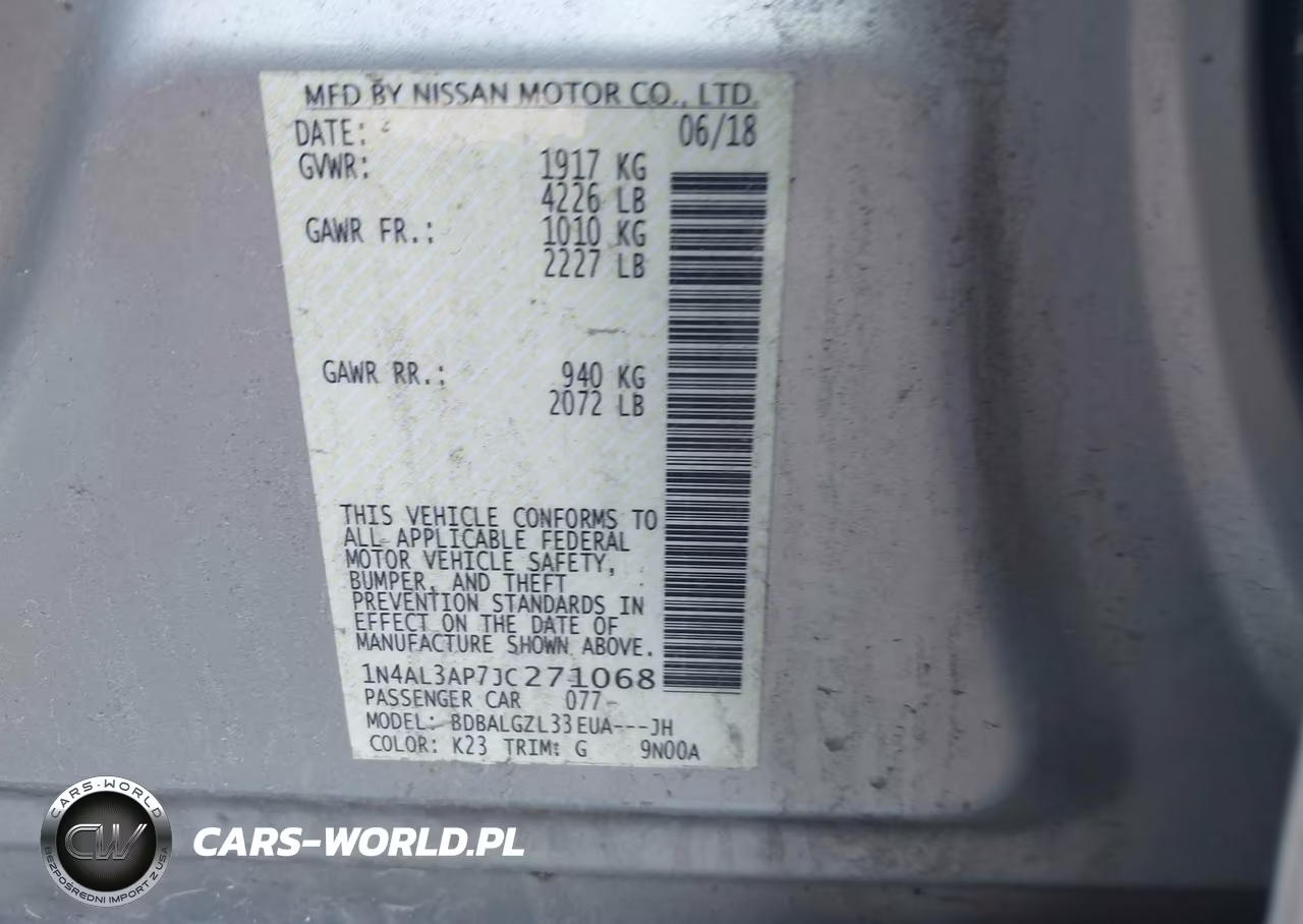 2018 Nissan Altima 2.5 S VIN:1N4AL3AP7JC271068 - 9