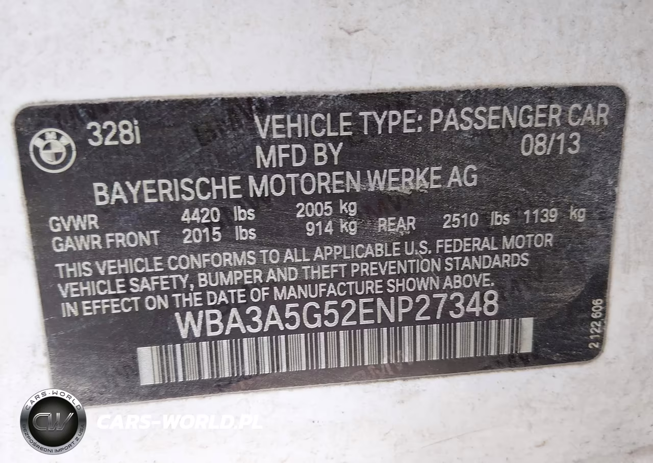 2014 BMW 328I VIN:WBA3A5G52ENP27348 - 9