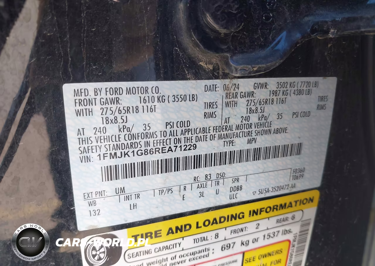 2024 Ford Expedition Xl Max VIN:1FMJK1G86REA71229 - 9