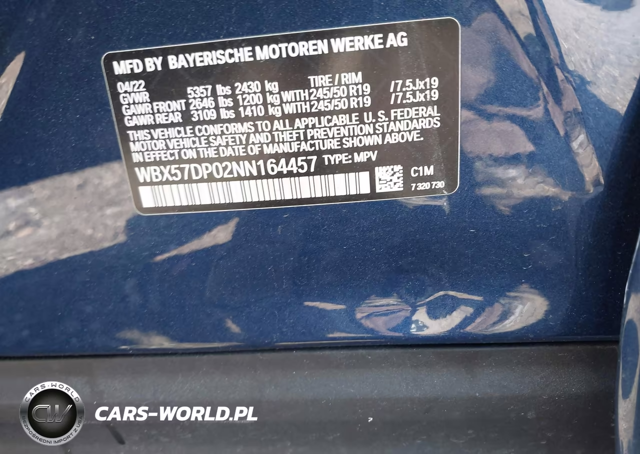 2022 BMW X3 xDrive30I VIN:WBX57DP02NN164457 - 9