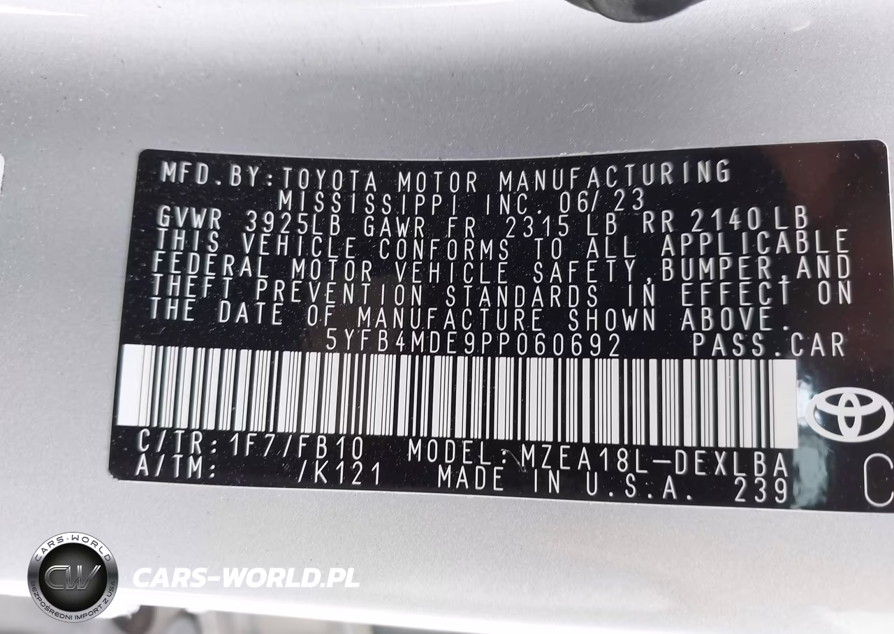 2023 Toyota Corolla Le VIN:5YFB4MDE9PP060692 - 9