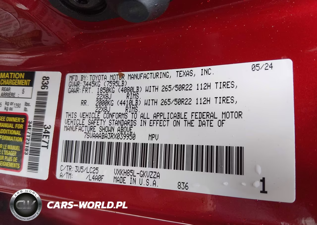 2024 Toyota Sequoia Capstone VIN:7SVAAABA3RX039950 - 9