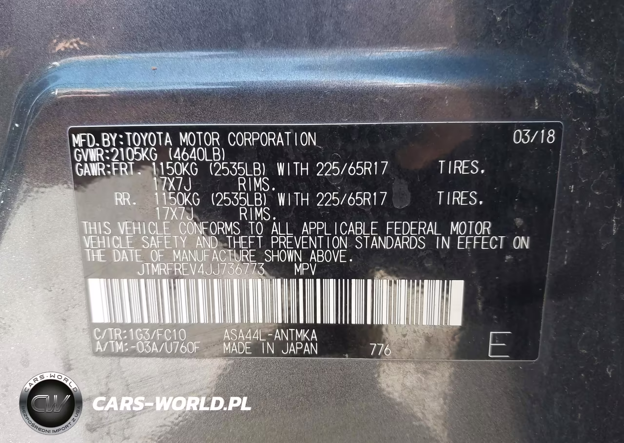 2018 Toyota Rav4 Xle VIN:JTMRFREV4JJ736773 - 9