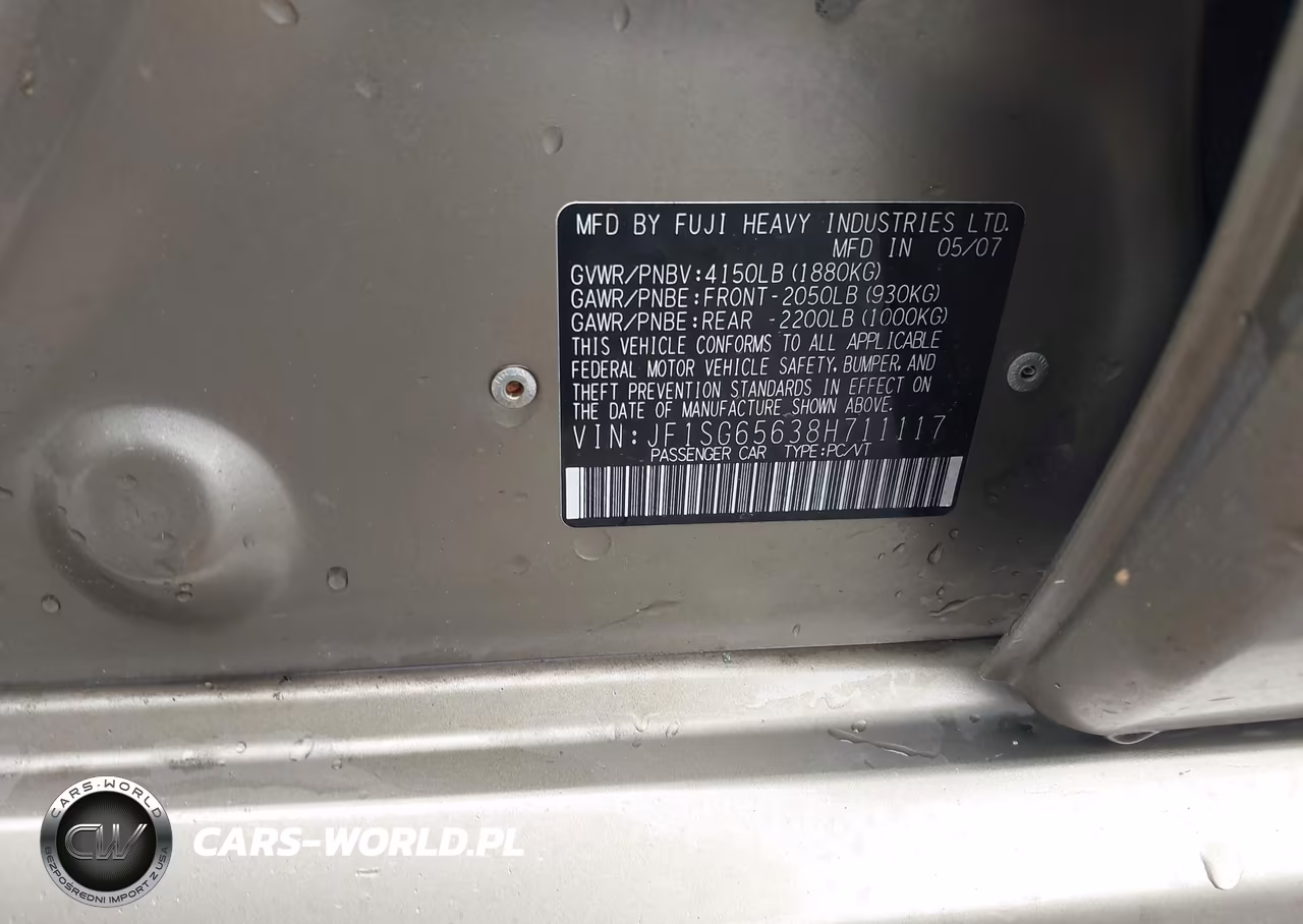 2008 Subaru Forester 2.5X VIN:JF1SG65638H711117 - 9