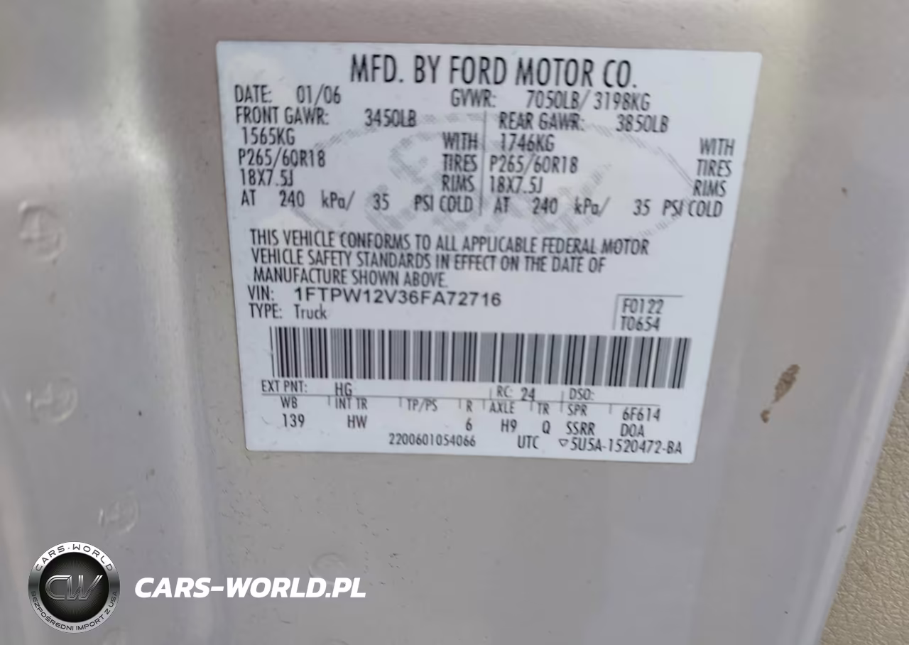 2006 Ford F-150 Lariat-Xlt VIN:1FTPW12V36FA72716 - 9