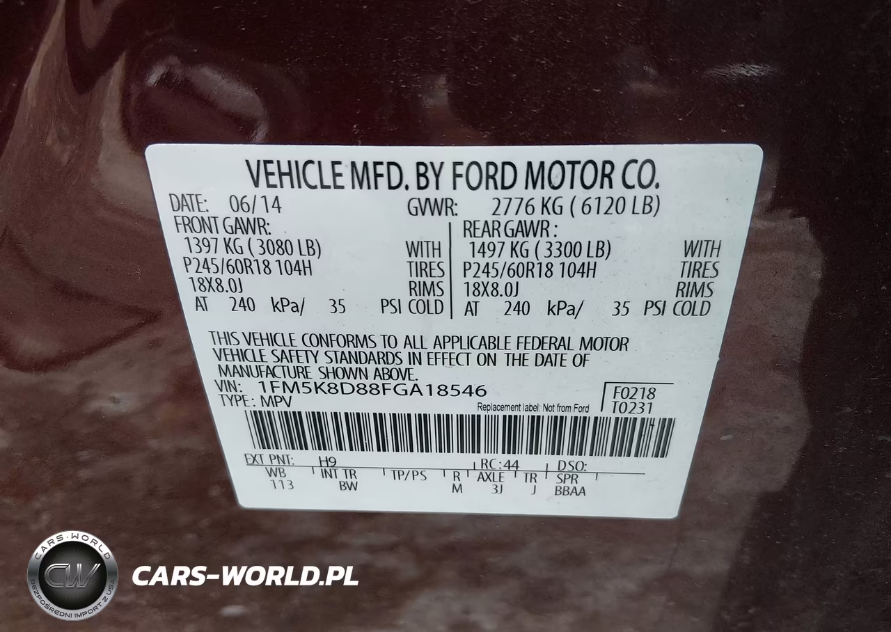 2015 Ford Explorer Xlt VIN:1FM5K8D88FGA18546 - 9